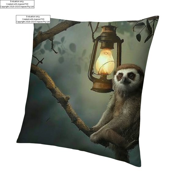 BCIIG Lantern Tree Branch Light Bulb Short Plush Pillowcase Aesthetic Decorative Home Furnishing 12x12in