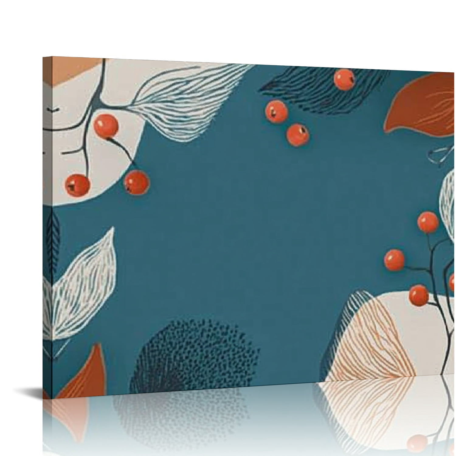 BCIIG Leaves Berries Canvas Wall Art Print Home Office Decor Set of 3 ... - Screen Print Home Office Decor