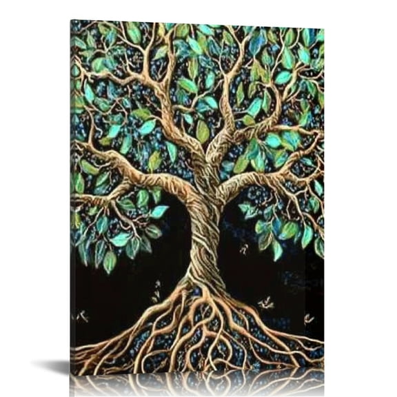 BCIIG Leaves Roots Print On Canvas Wall Art For Home Office Decor 12x16 in