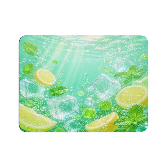 BCIIG Lemon Mint Ice Underwater Pattern Mouse Pad, Square Smooth Surface Desk Mat, Stitched Edge for Office, Laptop, Computer, Home,