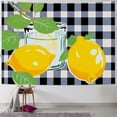 thumbnail image 1 of BCIIG Lemons Checkered Table Cloth Summer Tapestry Wall Hanging Unique Style Graphic Tapestries Home Wall Decor Art for Living Room Bedroom Apartment Farmhouse Dorm 40x60inch, 1 of 6