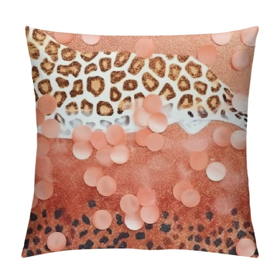 BCIIG Leopard Print Gold Glitter Decorative Throw Pillow Cover for Home Couch Living Room Bed Sofa, Double-Sided Print, Indoor Use, 1PC 12x12in