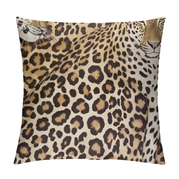 BCIIG Leopard Print Graphic Decorative Cushion Throw Pillow Cover for Home Couch Living Room Bed Sofa Square 1PC 12x12in