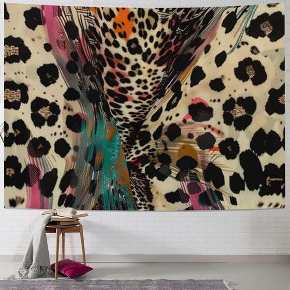 BCIIG Leopard Print Spots Feathers Tapestry Wall Hanging Unique Style for Home Decor Living Room Bedroom Apartment Farmhouse Dorm 40x30inch