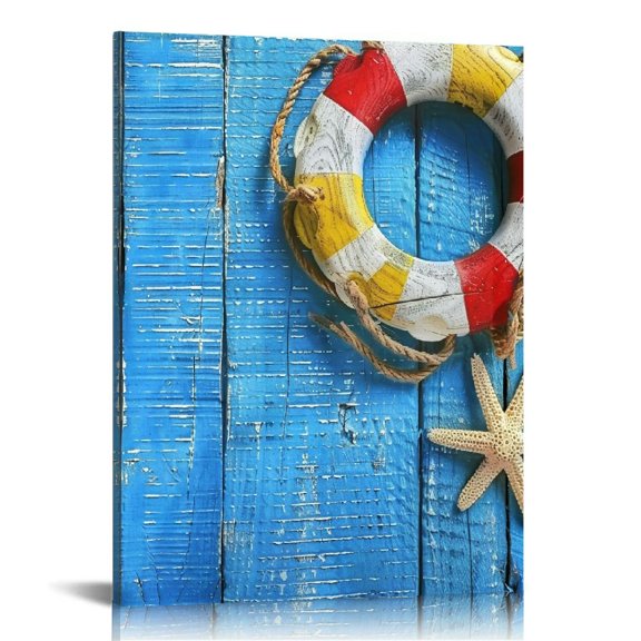 BCIIG Life Preserver Fine Art Aesthetic Poster Print Wall Painting for Home Office Decor - Ready to Hang Canvas Artwork for Living Room Bedroom 16x20 in
