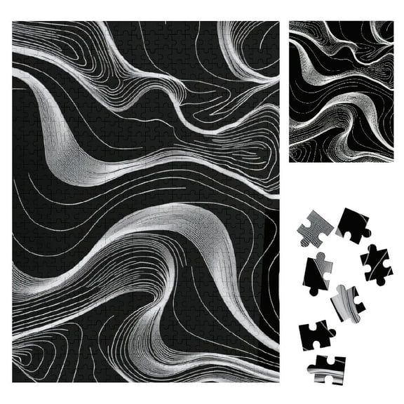 BCIIG Lines Curves Abstract Wooden Jigsaw Puzzle Vertical Impossible Style Family Friends Gift Pack of 1 Size: Not Specified 500PCS