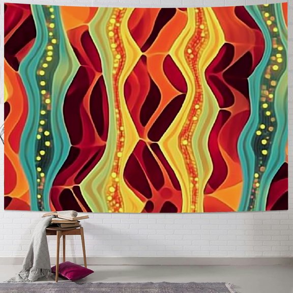 BCIIG Lines Dots Abstract Art Tapestry Wall Hanging Home Decor 40x60inch