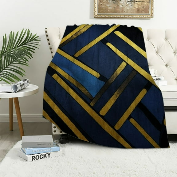 BCIIG Lines Warm Lightweight Blanket Soft Fleece Blankets Throw Blanket for Living Rooms Sofa Decor Cow Gifts All Seasons Exquisite Gifts 40x50in