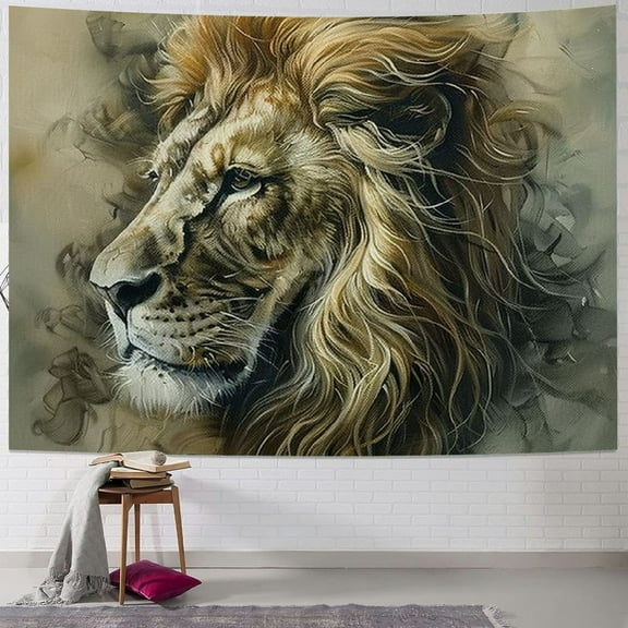 BCIIG Lion Tapestry Wall Hanging Unique Style Graphic Tapestries Home Decor for Living Room Bedroom Dorm 40x30inch