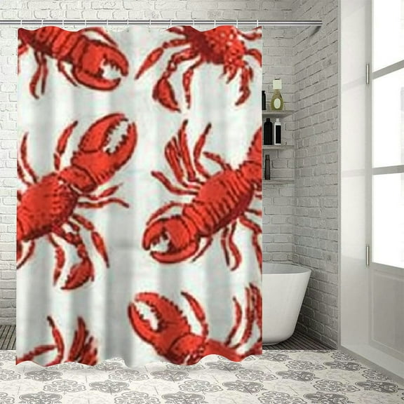 BCIIG Lobster Home Abstract Shower Curtain Decoration Chic Modern Bathroom Decor with Hooks 36"x72