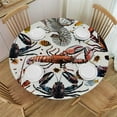 thumbnail image 1 of BCIIG Lobsters Pattern Round Table Cover Stain Resistant Washable Indoor Outdoor Tablecloth Kitchen Dining Wedding Parties 100% Polyester Fiber 31-35, 1 of 8