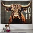 thumbnail image 1 of BCIIG Long Horn Steer Tapestry Wall Hanging Unique Style for Home Decor, Graphic Tapestries for Living Room Bedroom Dorm, 4 Sizes Available 60x50inch, 1 of 6