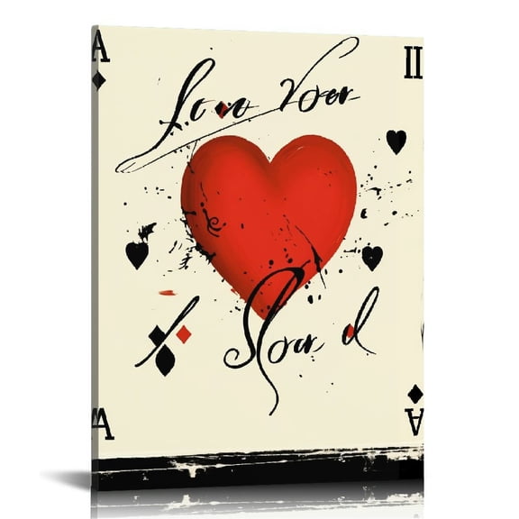 BCIIG Love Heart Handwritten Message Fine Art Aesthetic Poster Print Wall Painting for Home Office Wall Decor 12x16 in