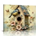 thumbnail image 1 of BCIIG Lovely little bird flower house Indoor art wall decoration home is suitable for living room, bedroom, office, dining room, club decoration, can hang Canvas painting 16x12in, 1 of 6