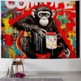thumbnail image 1 of BCIIG Monkey Graffiti Art Tapestry Wall Hanging Unique Style for Home Decor, Vivid Design, Soft Fabric, Multiple Sizes 40x30inch, 1 of 6
