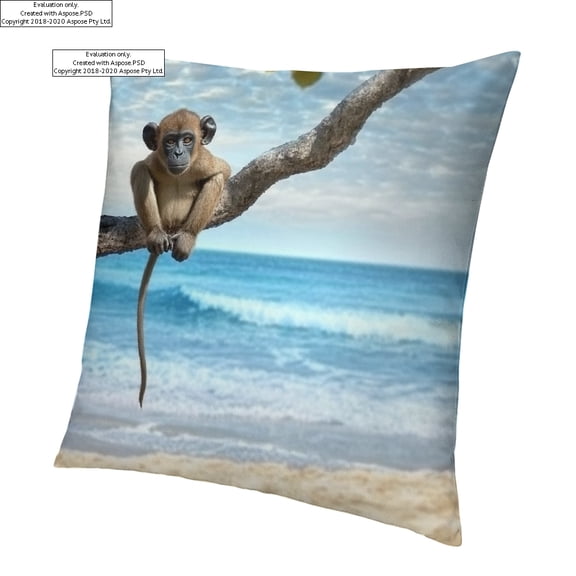 BCIIG Monkey Tree Branch Pillow Covers Home Furnishing 1PC Short Plush Invisible Zipper Design Comfortable 18x18in