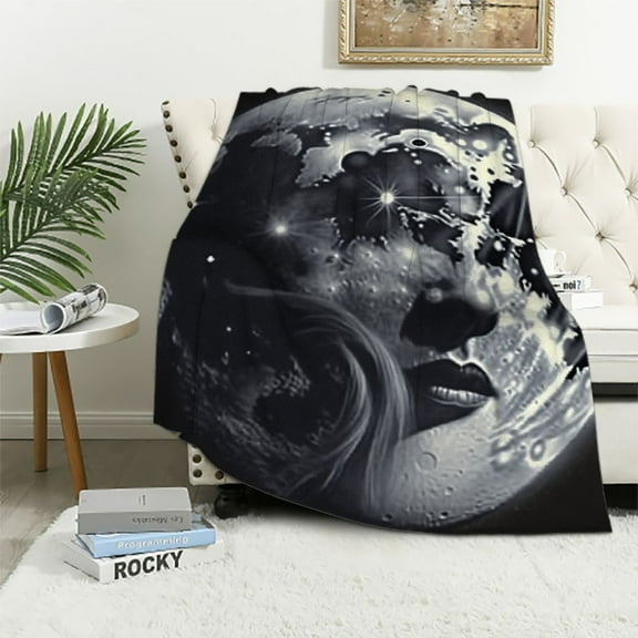 BCIIG Moon Blanket Throw Kids Full Moon Blanket for Boys Girls Moon Phases Blanket Space Blanket Fleece Throw Blanket Moon Gifts College Dorm Blanket Sofa Couch Living Room Bed Camping Travel 40x50in
