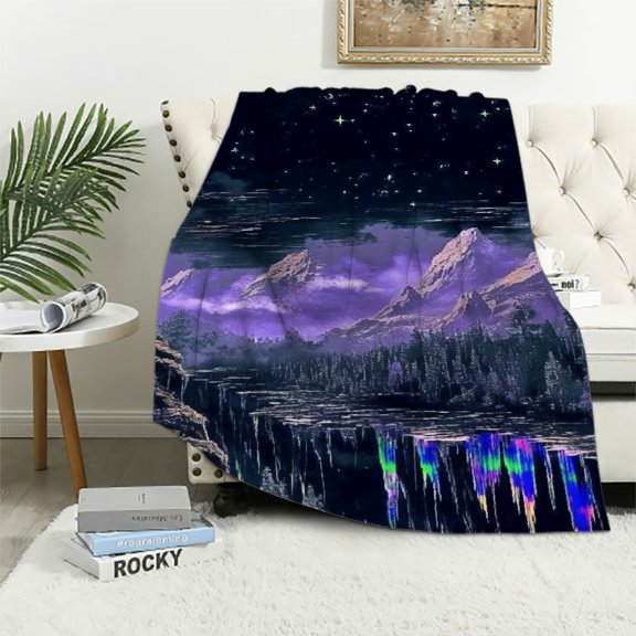 BCIIG Moon Trees Mountain Warm Lightweight Blanket Soft Fleece Blankets All Seasons Gift 40x50in