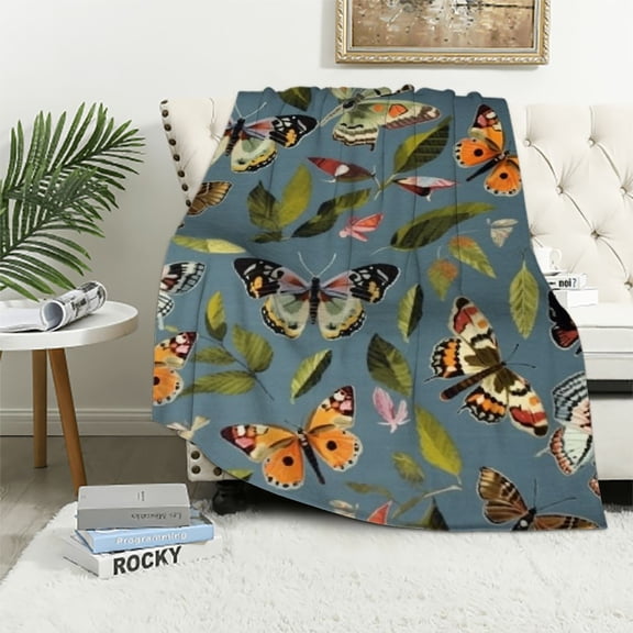 BCIIG Moth Blanket Gifts Super Soft Lightweight Flannel Blankets Throw for Kids, Adult, Suitable for Couch, Sofa, Bed, Camping, Travel All Seasons   60x80in
