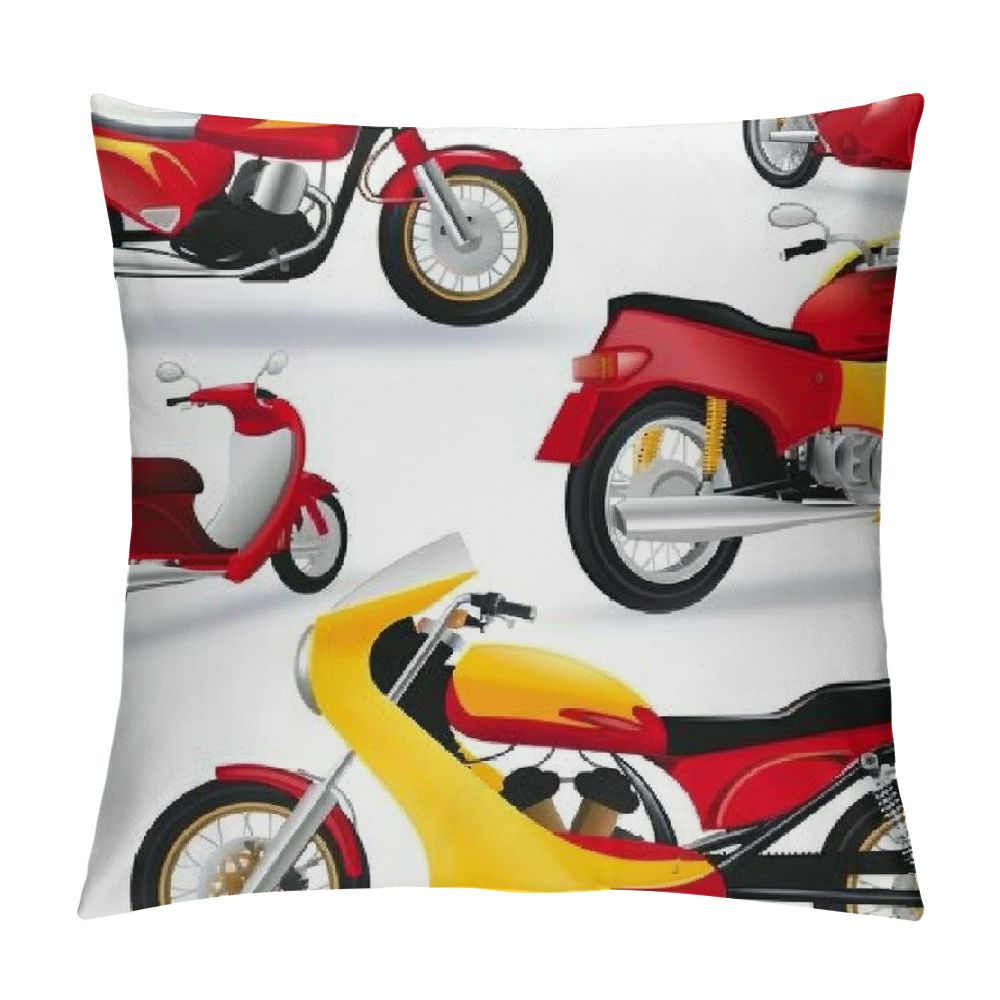 BCIIG Motorcycles Graphic Decorative Throw Pillow Cover for Home Couch