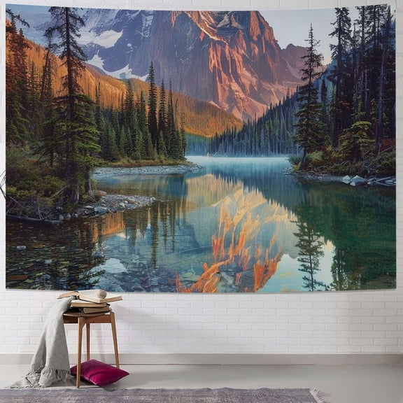 BCIIG Mountain Lake Forest Tapestry Wall Hanging Unique Style Graphic Tapestries Home Wall Decor Art for Living Room Bedroom Apartment Farmhouse Dorm 40x60inch