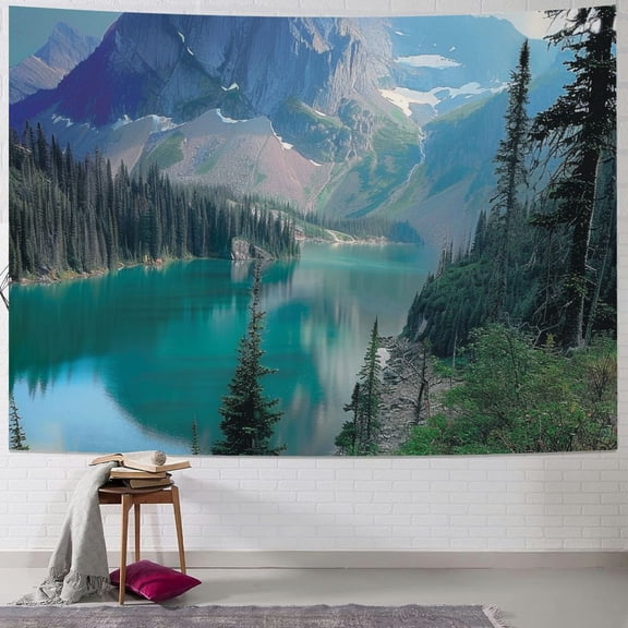 BCIIG Mountain Lake Forest Tapestry Wall Hanging Unique Style Graphic Tapestries Home Wall Decor Art for Living Room Bedroom Apartment Farmhouse Dorm 40x60inch