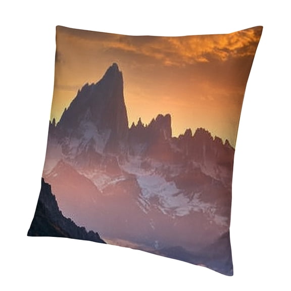 BCIIG Mountain Sunset Clouds Pillowcase Short Plush Zipper Closure 12x12in