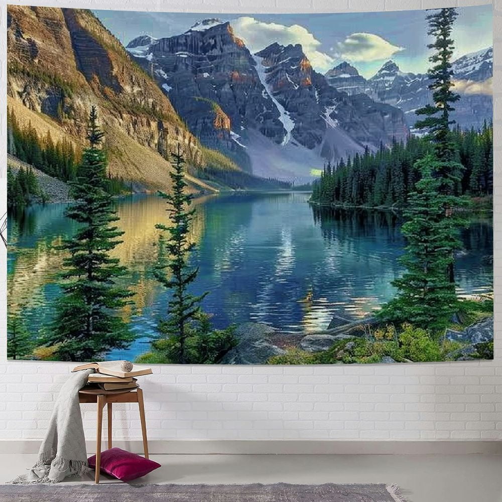 BCIIG Mountain Tree Tapestry Wall Hanging Forest Tapestry Extra Large ...