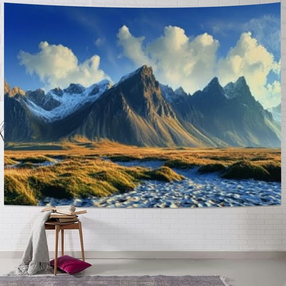 BCIIG Mountains Grass Blue Sky Tapestry Wall Hanging Unique Style for Home Wall Decor Art Living Room Bedroom Apartment Farmhouse Dorm 40x60inch