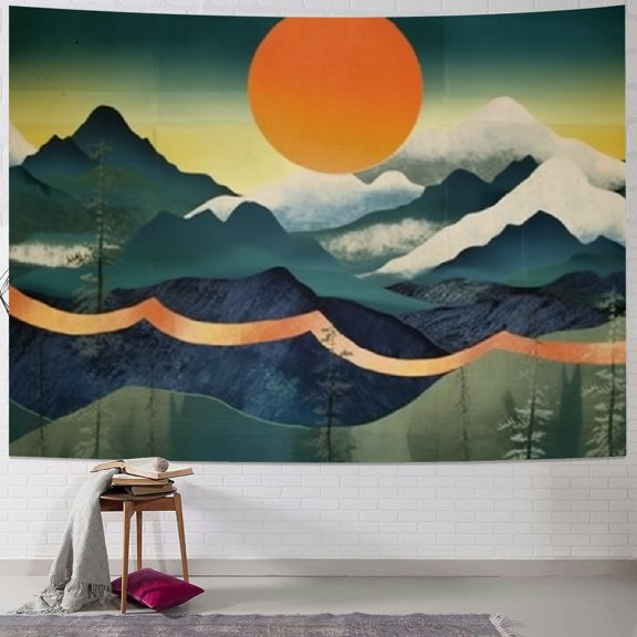 BCIIG Mountains Sun Sky Tapestry Wall Hanging Unique Style Art 40x60inch