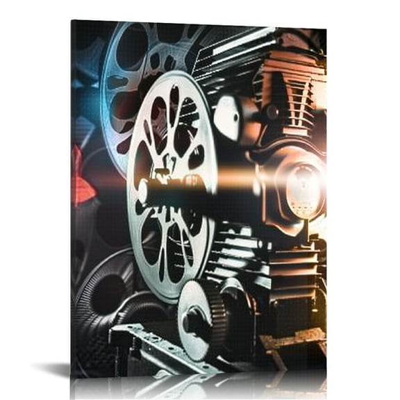 BCIIG Movie Projector Film Strip Cinema Aesthetic Poster Print Wall Painting for Living Room Bedroom Office Decor 12x16 in