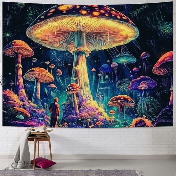 BCIIG Mushroom Tapestry Forest Tapestry Hippie Tree of Life Tapestry Space Wall Tapestry Colorful Large Nature Tapestry Wall Hanging,Decor 50x40inch