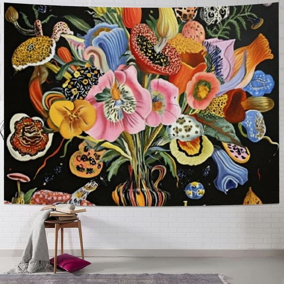 BCIIG Mushroom Tapestry Psychedelic Eyes Tapestries Trippy Tapestry Colorful Flowers Tapestry Wall Hanging for Room 40x30inch