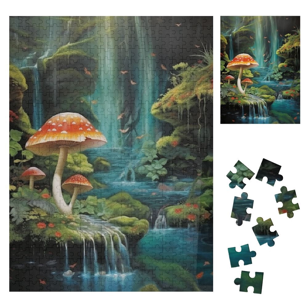 BCIIG Mushrooms Fish Wooden Jigsaw Puzzle Vertical Style Gift for ...