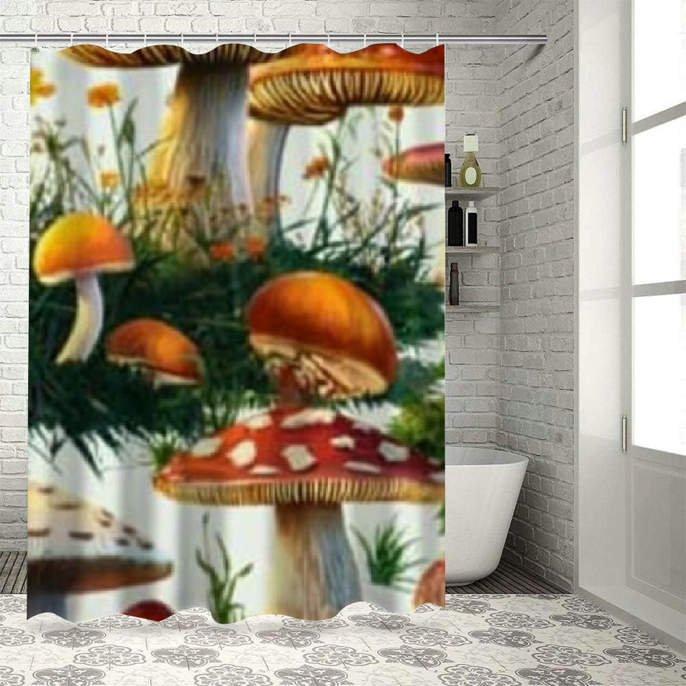 BCIIG Mushrooms Flowers Bathroom Decoration Set with Hooks, Luxury