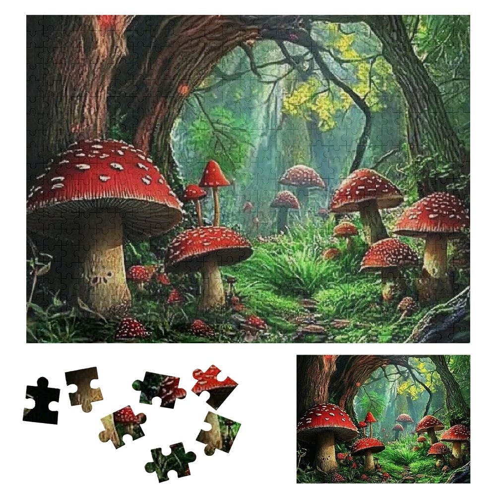 BCIIG Mushrooms Forest Fantasy Art Wooden Jigsaw Puzzle Challenging ...