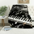 thumbnail image 1 of BCIIG Music Blanket Gifts for Women Girls Soft Warm Lightweight Cozy Black and White Musical Note Throw Blankets for Bed Sofa Living Room Couch Home Decor  50x60in, 1 of 6