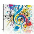 thumbnail image 1 of BCIIG Music Note Musical Notes Paint Splatter Wall Art Decor for Living Room Bedroom Office 16x12in, 1 of 6