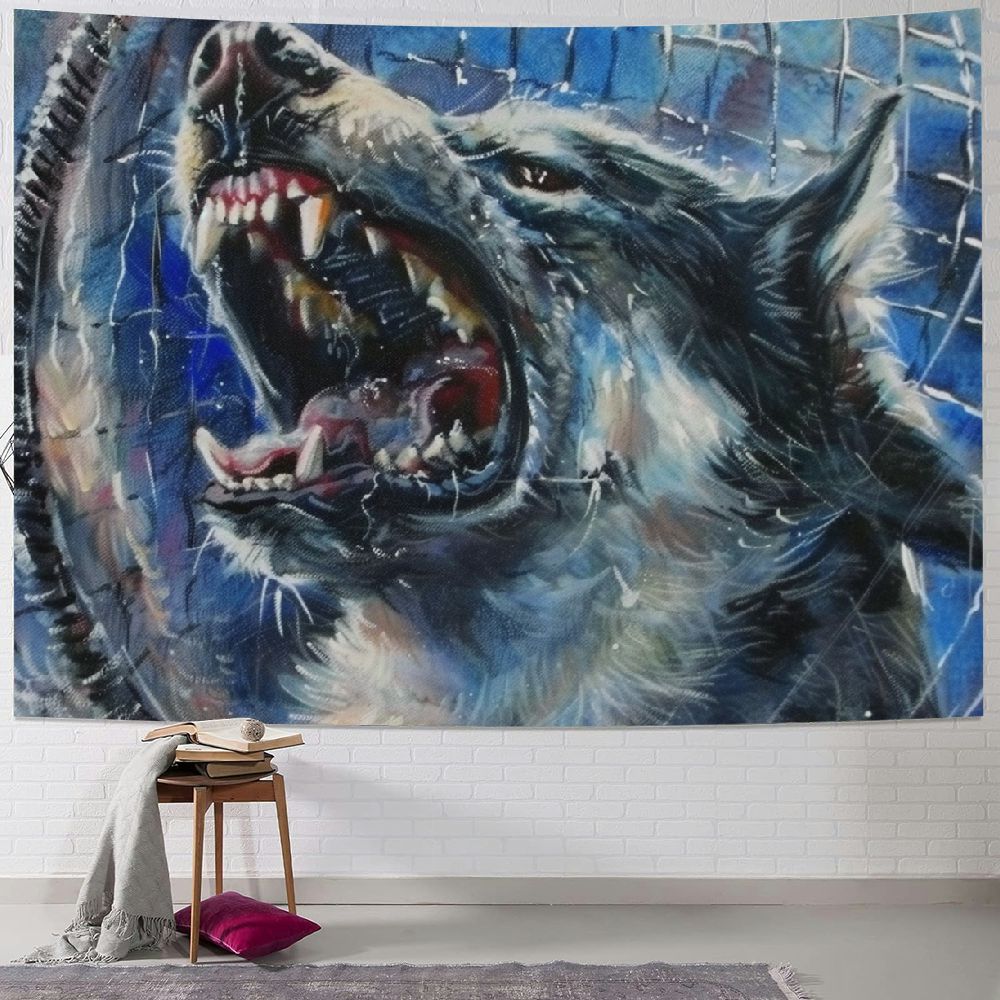BCIIG Native American Wolf Linen Tapestry Vintage Wall Hanging Poster with Tassel Wall Artwork Decor Ready to Hang Walmart