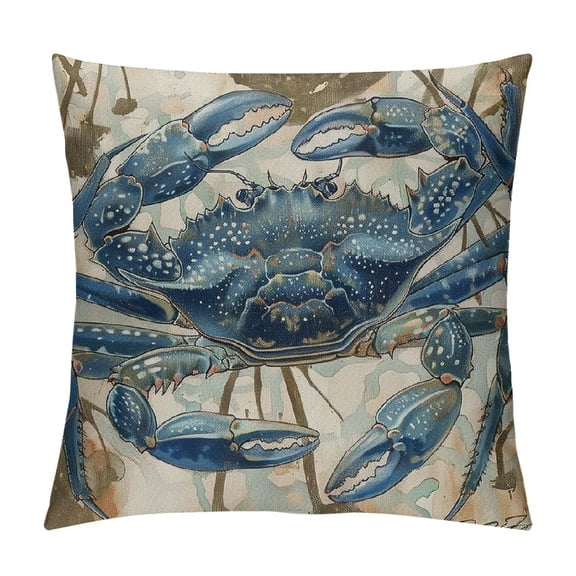 BCIIG  Nautical Ocean Animal Decor Throw Pillow Cover, Sea Underwater Submarine Blue Crab Decorative Pillow Case Home Decor Square  Pillowcase
