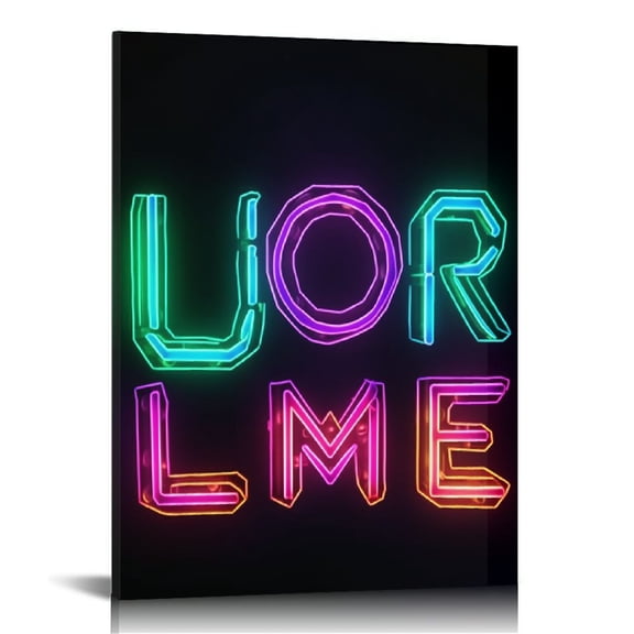 BCIIG Neon Text Fine Art Aesthetic Poster Print Wall Painting Modern Canvas Living Room Bedroom Home Office Wall Decor 12x16 in