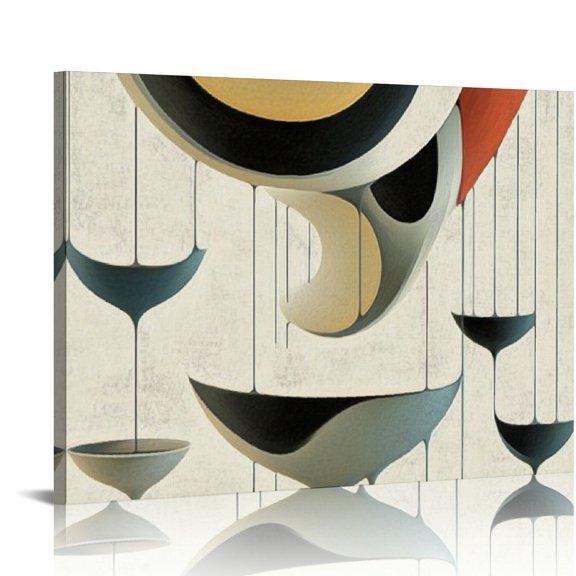 BCIIG Objects Design Abstract Canvas Wall Art for Living Room Bedroom Office Decor 16x12in