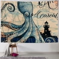 thumbnail image 1 of BCIIG Octopus Lighthouse Beach Harbor Tapestry Wall Hanging Unique Style for Home Wall Decor Art Living Room Bedroom Dorm 40x30inch, 1 of 6