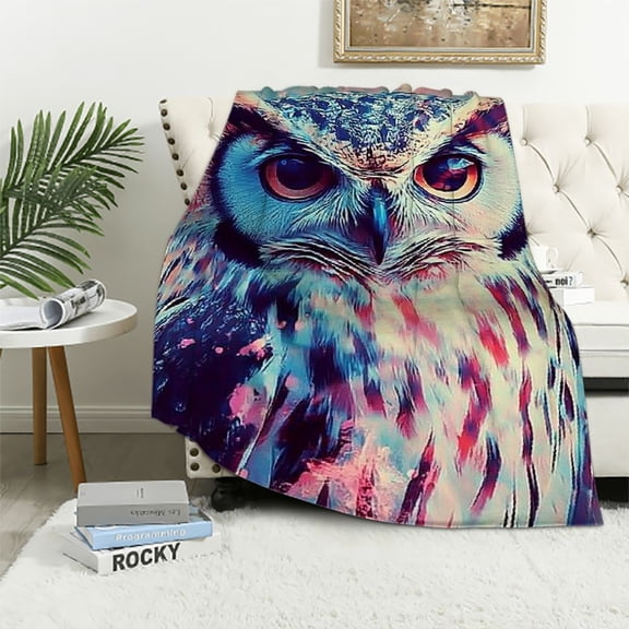 BCIIG Owl Blanket Owl Gifts for Women Throw Blanket,Owl Gifts Bedding Decor Flannel Nature Owl Animal Throw Blanket,Owl Stuff Decorations Warm Soft Blanket for Bed Sofa Office  40x50in
