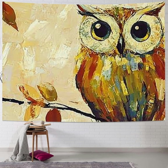 BCIIG Owl Branch Leaves Tapestry Wall Hanging Unique Style for Home Wall Decor Art Living Room Bedroom Apartment Farmhouse Dorm 40x30inch