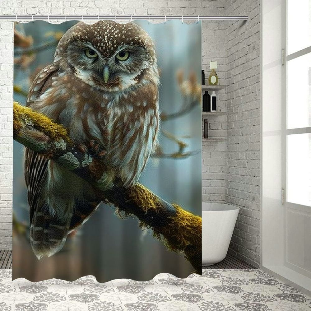 BCIIG Owl Branch Moss Bathroom Decor Set with Hooks, Colorful Luxurious