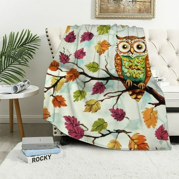 BCIIG  Owl Fleece Throw Blanket   Animal Printed Plush Blanket Boys Girls for Bed Sofa Couch Bird Decor Sherpa Blanket Cartoon Owls Design Fuzzy Blanket Room Decor 40x50in