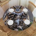 thumbnail image 1 of BCIIG Owl Leaves Branch Round Table Cover Stain Resistant Washable Indoor Outdoor Tablecloth Kitchen Dining Wedding Parties 100% Polyester Full Width Single-Sided Printing Picnic Farmhouse 42"-46, 1 of 8
