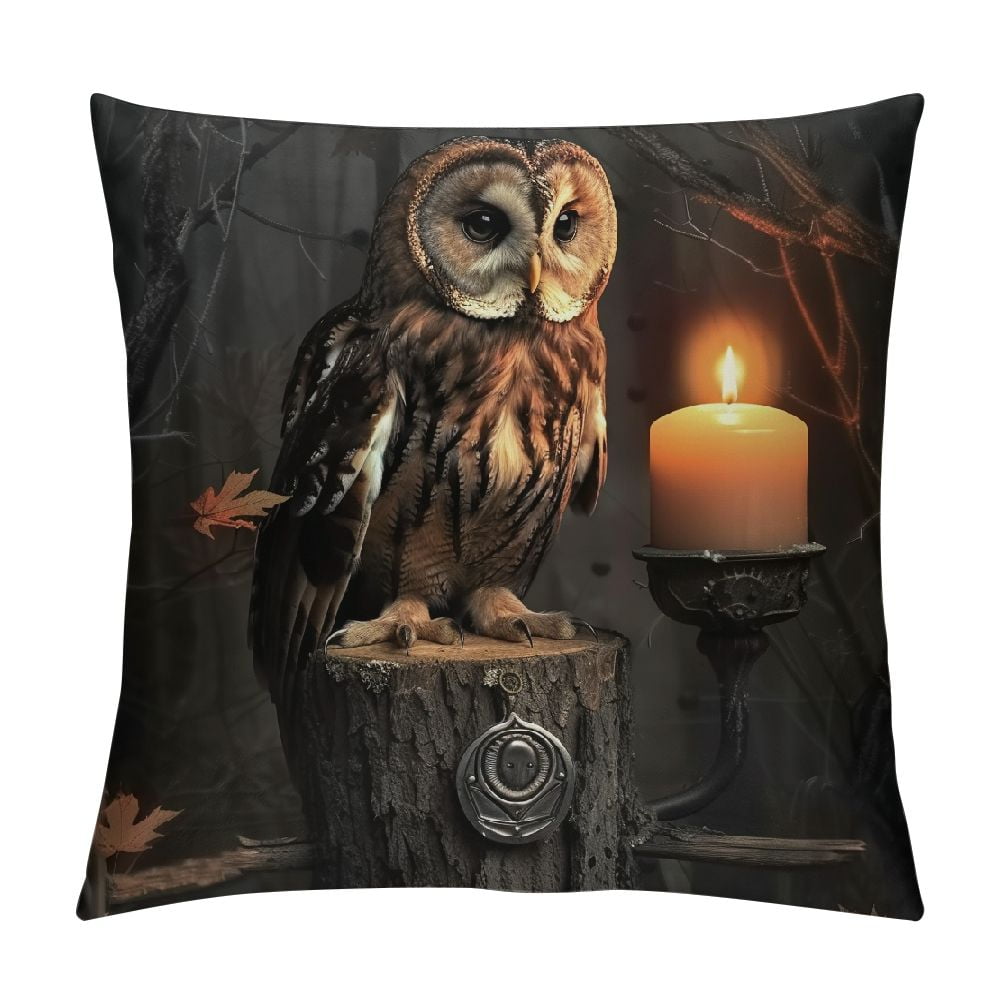 BCIIG Owl Theme Decorative Short Plush Throw Pillow Cover for Home