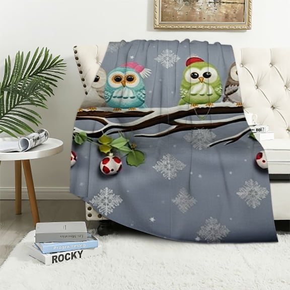 BCIIG Owls Soft Fleece Blanket Lightweight Throw Blanket Living Rooms Sofa Decor for All Seasons 40x50in